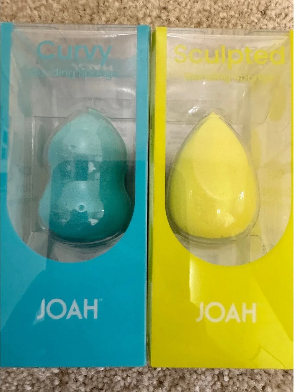 New JOAH Makeup Blending Sponge Set - 2pk Curvy & Sculpted Beauty Blenders